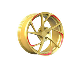 Yellow forged magnesium wheel