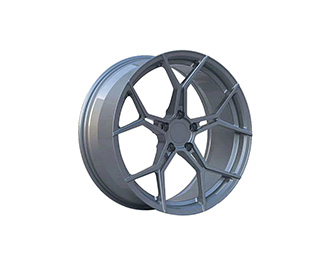 Silver machined forged magnesium wheel